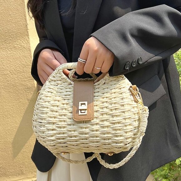 Luxurious Straw Dumpling Purse - Perfect Gift for Birthdays & Special Occasions - Picture 7 of 7